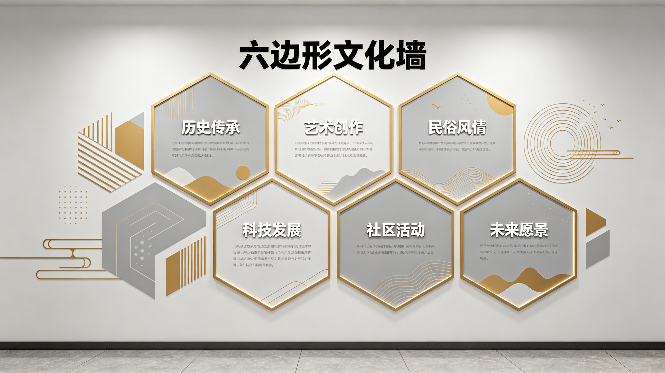 广安企业文化墙 | 六边形信息美学